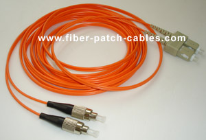 SC to FC multimode duplex fiber optic patch cable