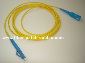 LC to SC single mode simplex fiber optic patch cable