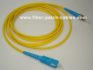 SC to ST single mode simplex fiber optic patch cable